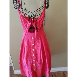 Red summer midi dress